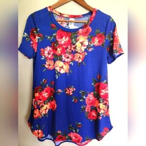 Women's Royal Blue Floral Top